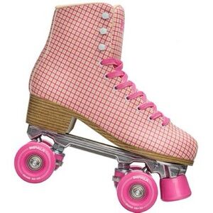 Impala Pink Tartan Roller Skates